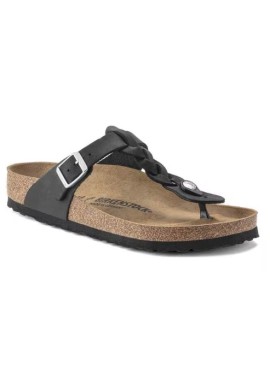 CALZATURE PIANINFRAD PELLE BI-C3 BIRKENSTOCK GIZEH BRAIDED BLACK OILED LEATHER 40
