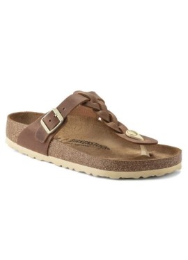 CALZATURE PIANINFRAD PELLE BI-C3 BIRKENSTOCK GIZEH BRAIDED COGNAC OILED LEATHER 38