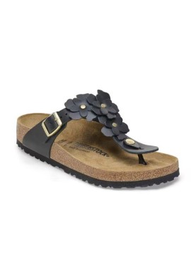 PIANINFRAD BIRKENSTOCK GIZEH FLOWERS BLACK NATURAL LEATHER 41
