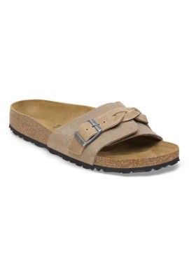 PIANELLE BIRKENSTOCK OITA BRAIDED TAUPE SUEDE LEATHER 39