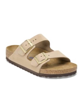 PIANELLE BIRKENSTOCK ARIZONA SFB SANDCASTLE NUBUCK LEATHER 40