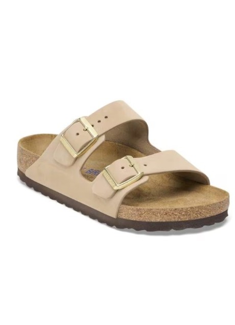 PIANELLE BIRKENSTOCK ARIZONA SFB SANDCASTLE NUBUCK LEATHER 40