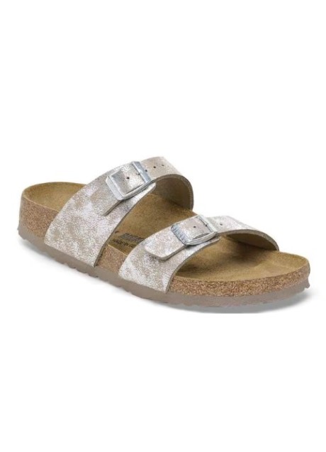 PIANELLE BIRKENSTOCK SYDNEY WASHED METALLIC SILVER SYNTHETICS 39