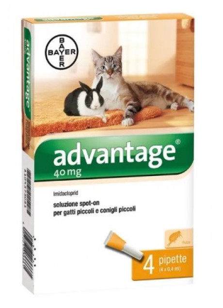 Advantage 4 pipette 0.4ml gatti/conigli inferiori a 4kg