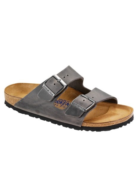 Pianelle Birkenstock Arizona pelle oliata colore iron - misura 44
