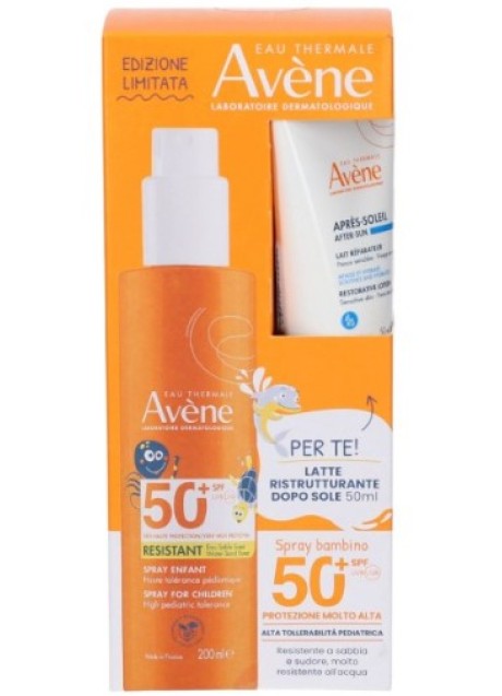 EAU THERMALE AVENE SOLARE SPRAY BAMBINO SPF50+ 200 ML + RISTRUTTURANTE DOPOSOLE 50 ML