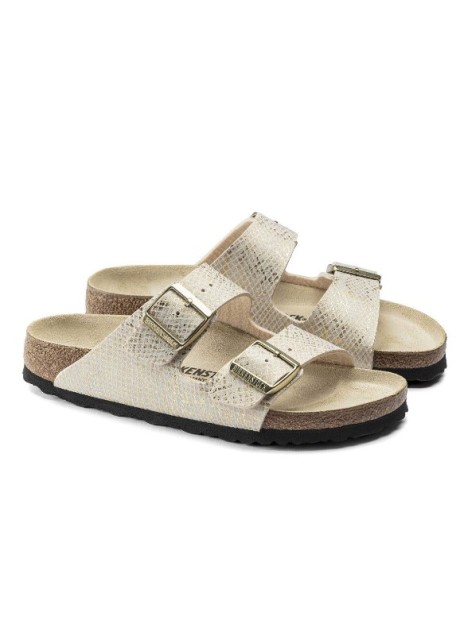 Birkenstock Arizona pitonato metallizzato colore guscio d'uovo - misura 40