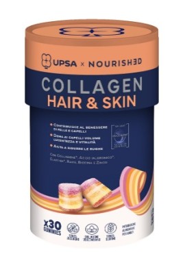 Nourished Collagen Hair & skin - 30 caramelle gommose senza glutine con collagene per pelle e capelli