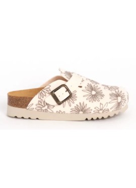 DAKOTA AD FLORAL PRINTED RECYCLED FELT CIABATTA WOMAN BEIGE40