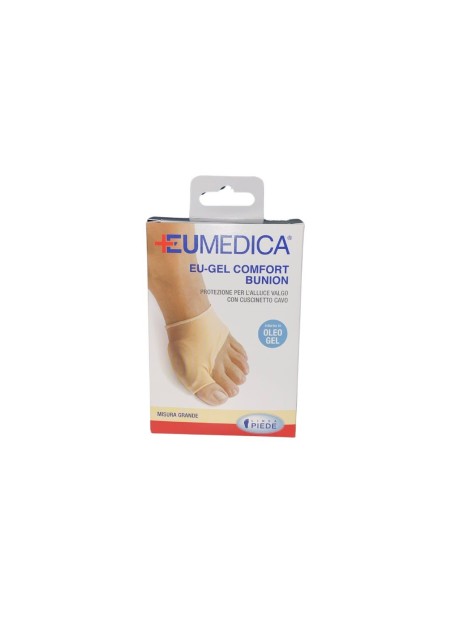 Eumedica eu-gel comfort bunion - protezione per alluce valgo con cuscinetto cavo in oleogel - misura grande