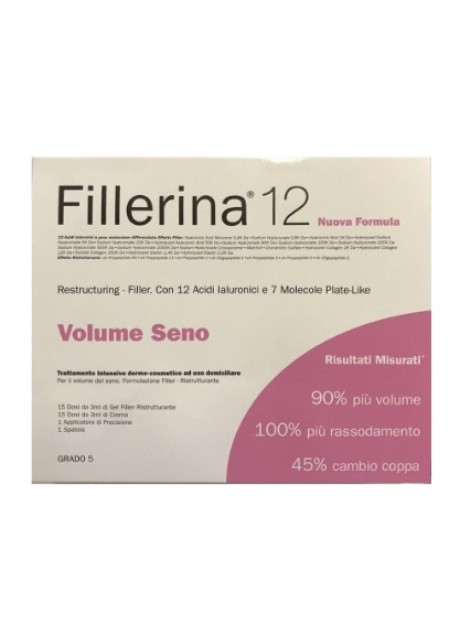 Fillerina Volume seno 12 HA - trattamento intesivo doppio filler - grado 5 - confezione da 50 millilitri di gel + 50 millilitri di emulsione