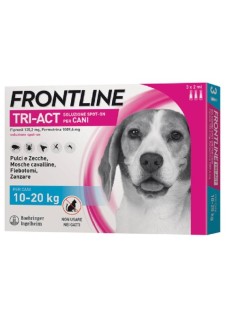 Frontline Tri-Act 3 pipette per cani da 10 a 20 kilogrammi - trattamento antiparassitario insetticida e repellente