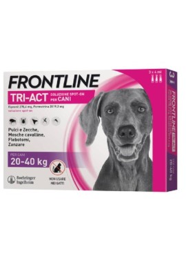 Frontline Tri-Act 3 pipette per cani da 20 a 40 kilogrammi - trattamento antiparassitario insetticida e repellente