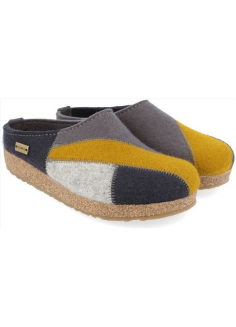 Calzatura Haflinger Patchwork Asphalt Wollfitz - ciabatte numero 40