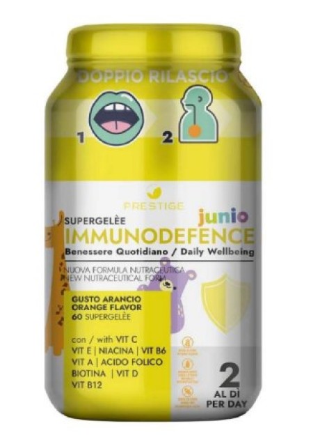 Immunodefence Junior - 60 caramelle supergelee per le difese immunitarie gusto arancia