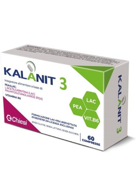 Kalanit 3 compresse senza zuccheri - integratore per normalizzare la funzionalità dei nervi - 60 compresse