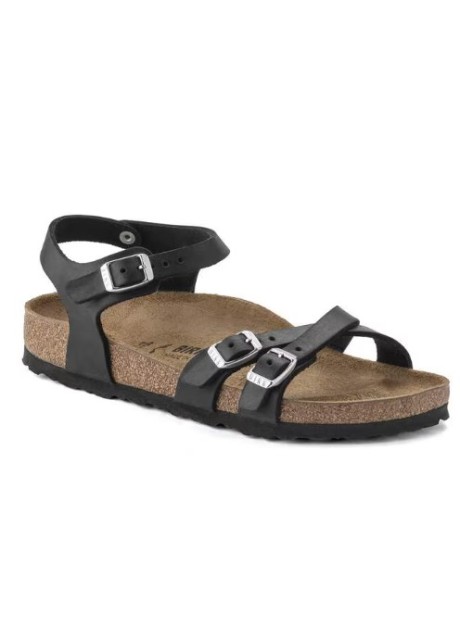 CALZATURE SANDALI PELLE BI-C3 BIRKENSTOCK KUMBA BLACK WAXY LEATHER 37