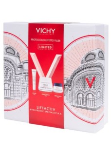 Cofanetto Vichy Liftacvtiv Hyaluronic specialist HA 2025 - 1 crema Liftactiv pelli normali miste giorno 50 millilitri + 1 crema liftactiv notte 15 millilitri + 1 crema liftactiv uv age 15 millilitri