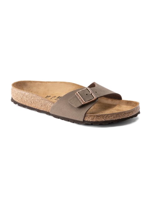 Birkenstock Madrid Birko Flor, effetto nabuck colore mocha, misura 41