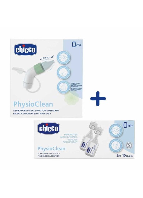 Chicco PhysioClean Kit Aspiratore nasale + Soluzione fisiologica