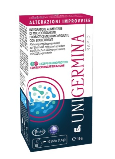 Unigermina rapid - 10 stick - integratore di fermenti lattici
