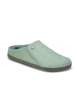 Birkenstock Zermatt - pantofola in feltro di lana e pelliccia di agnello - colore matcha (verde chiaro) - misura 38