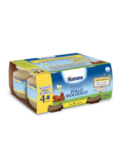 Humana omogeneizzato pollo BIO 4pz da 80 grammi