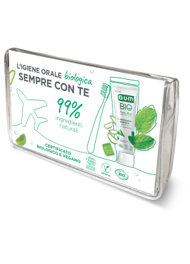 GUM TRAVEL KIT BIO 1 SPAZZOLINO + 1 DENTIFRICIO +  1 SCOVOLINO INTERDENTALE