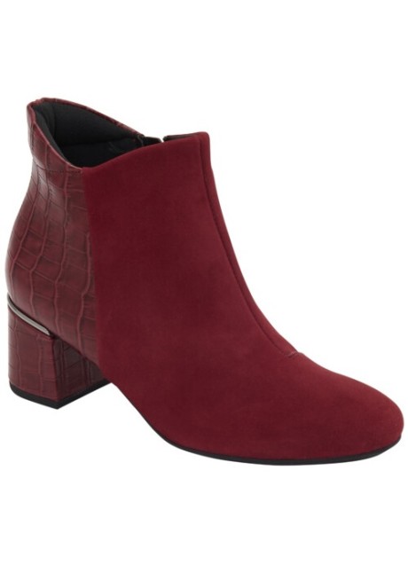 CALZATURA ALIZEE BOOTIE NUBUCK+PRINTED LEATHER WOMAN DK REDNUBUCK + PELLE STAMPATA 37