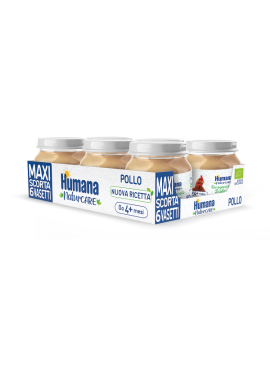 HUMANA OMOGENEIZZATO DI POLLO BIOLOGICO 6 VASETTI DA 80 G