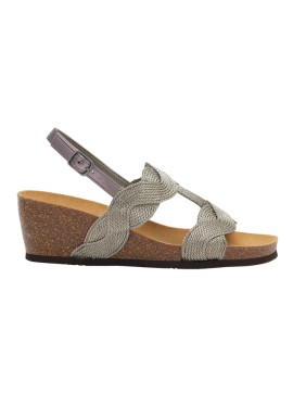 CETARA T-BAR SANDAL ROPE WOMAN PEWTER 36 MATERIALE CORDA FODERA TOMAIA SIMILPELLE SOTTOPIEDE MICROFIBRA SUOLA EVA FITTING F ALTEZZA TACCO 40 COLLEZIONE SS23