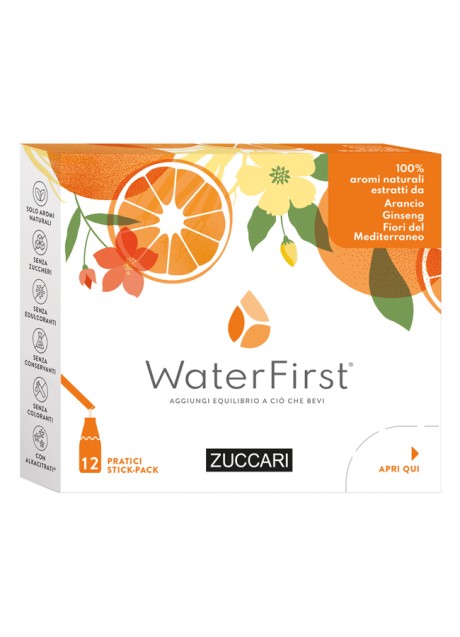 WATER FIRST ARANCIA-GINSENG-FIORI MEDITERRANEO 12 STICK PACK