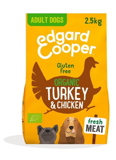 EDGARD&COOPER DOG E ADULT DRY ORGANIC TURKEY CHICKEN 2,5 KG