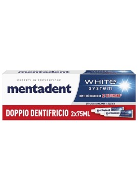 MENTADENT WHITE SYSTEM 2 PEZZI DA 75 ML