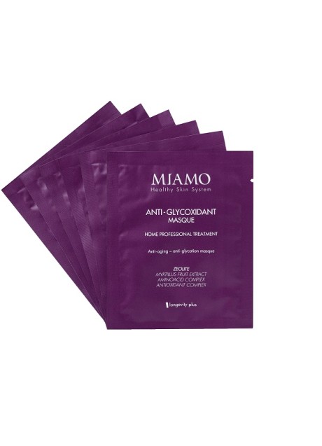 MIAMO LONGEVITY PLUS ANTI GLYCOXIDANT MASQUE BOX 6 PEZZI