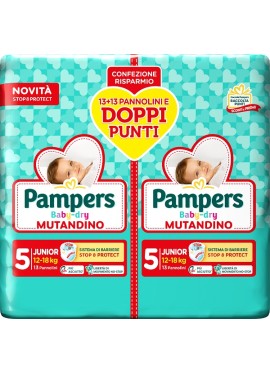 PAMPERS BABY DRY PANNOLINO MUTANDINA JUNIOR DUO 26 PEZZI