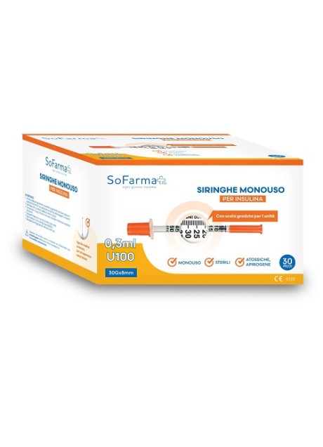 SIRINGA INSULINA 0,3ML 30PZ SF+