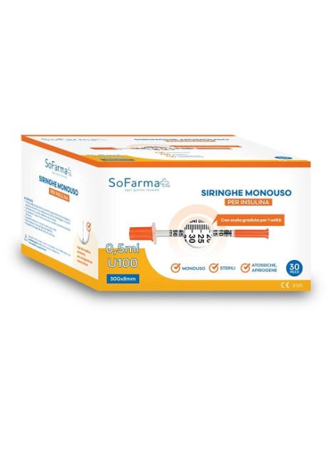 SIRINGA INSULINA 0,5ML 30PZ SF+