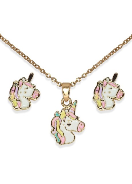 BJS013 PARURE KING UNICORN GOLD PLATED