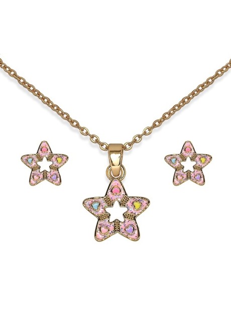 BJS017 PARURE HAPPY STAR GOLD PLATED