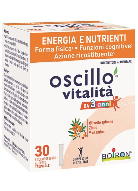 OSCILLO VITALITA' 3+ 30 STICK OROSOLUBILI