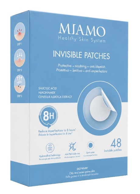 MIAMO HEALTHY SKIN SYSTEM ACNEVER INVISIBLE PATCHES 2 FORMATI 12MM E 10MM 48 PEZZI