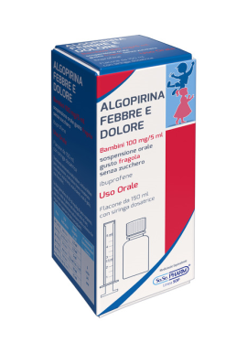 ALGOPIRINA FEBBRE E DOLORE*orale sosp 150 ml 100 mg/5 ml gusto fragola senza zucchero