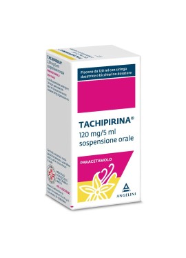 TACHIPIRINA*orale sosp 120 ml 120 mg/5 ml + adattatore + siringa dosatrice + bicchierino dosatore gusto vaniglia caramello