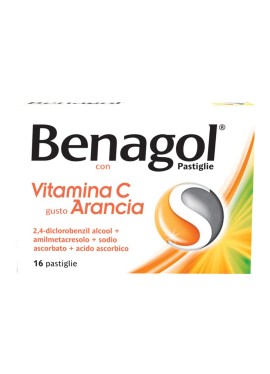 Benagol vitamina C - 16 pastiglie per il mal di gola gusto arancia 