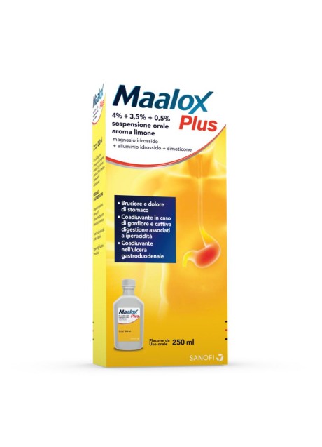 MAALOX PLUS*orale sosp 250 ml 4% + 3,5% + 0,5%