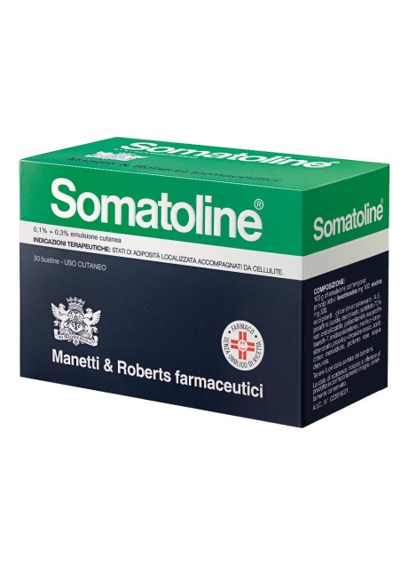 Somatoline emulsione dermatologica per cellulite 30 buste 0.1% levotiroxina+ 0.3% escina