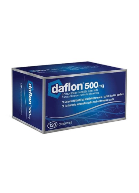 Daflon 120 compresse rivestite da 500 milligrammi - farmaco per insufficienza venosa e fragilità capillare, anche del plesso emorroidario