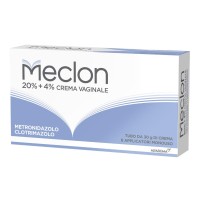 Meclon crema vaginale - confezione con tubo da 30 grammi di crema e 6 applicatori interni - 20% metronidazolo e 4% clotrimazolo