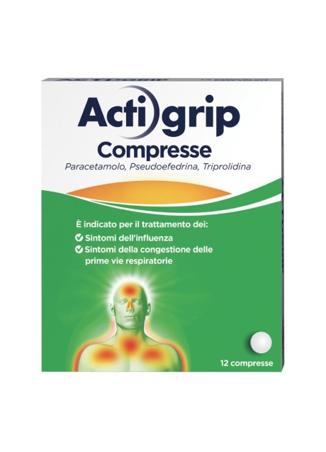 ACTIGRIP*12 cpr 60 mg + 2,5 mg + 500 mg